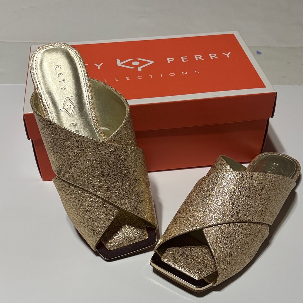 Katy Perry Collections Metallic Gold Mules